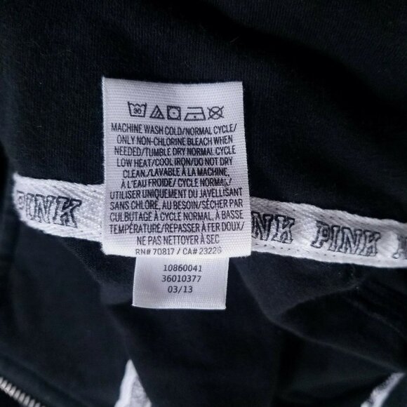 Victoria's Secret LOVE PINK Black Half Zip Sweatshirt Sweater Size XS - Picture 7 of 7